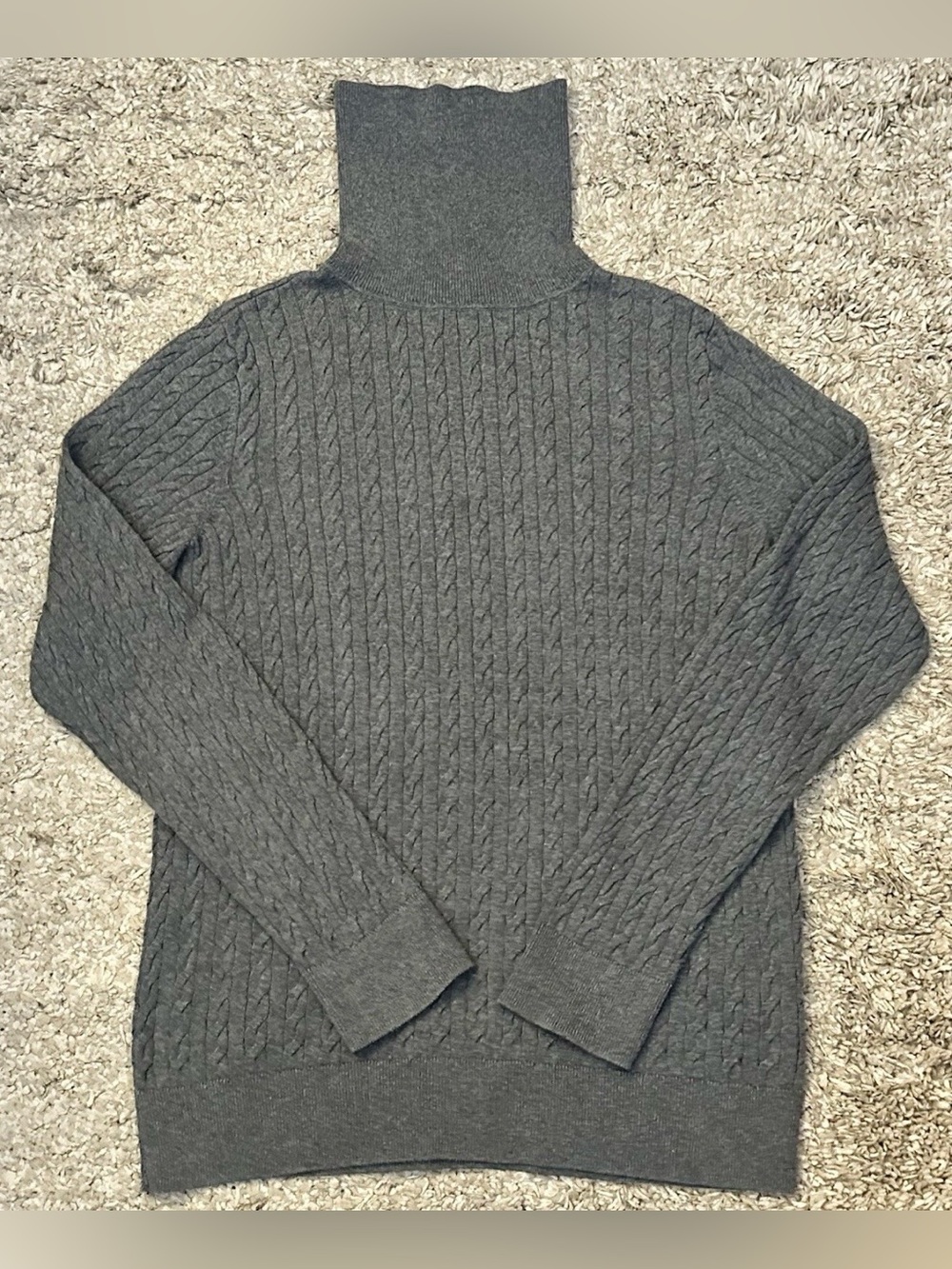 Talbots Women’s M Gray Petite Turtleneck Long Sleeve Sweater